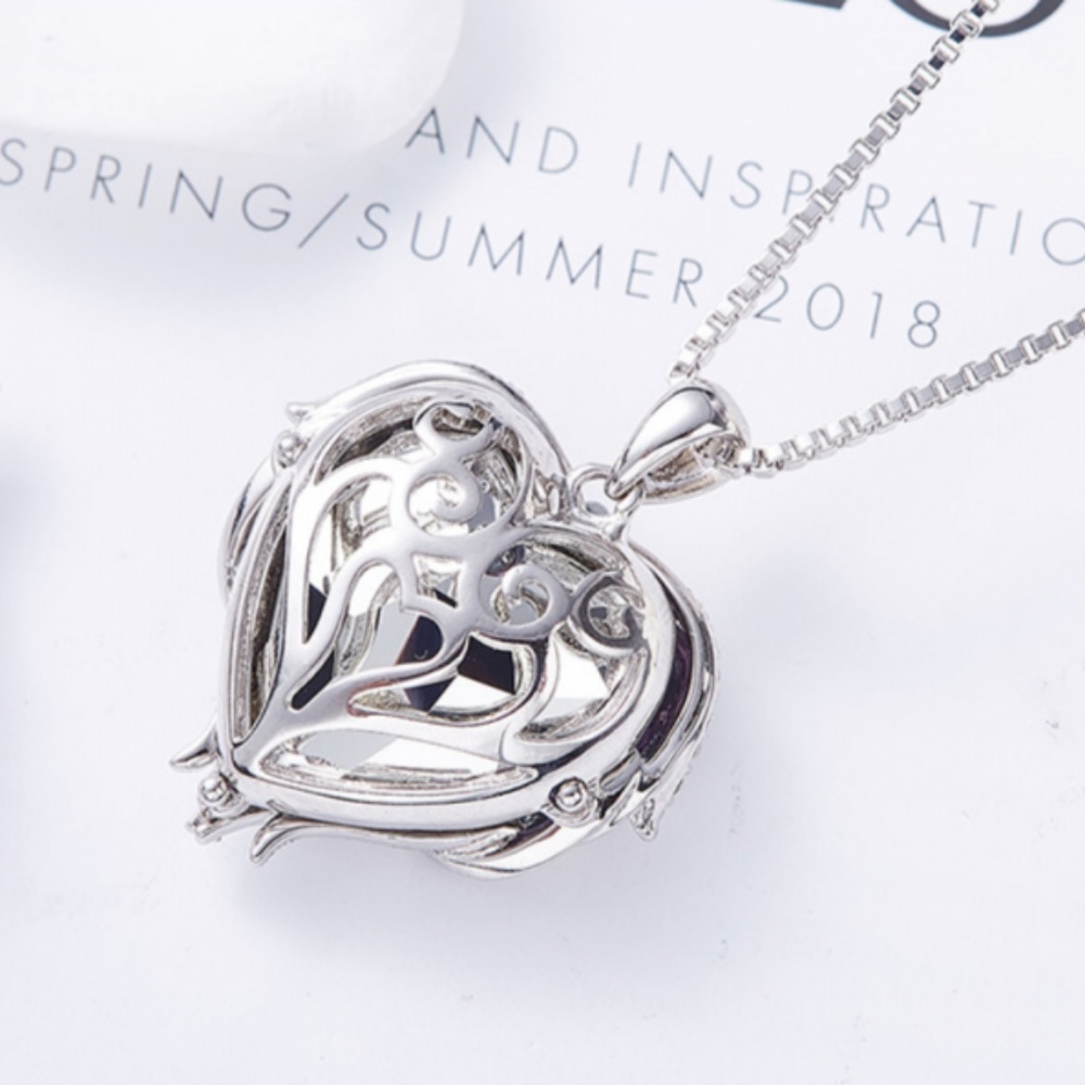 Swarovski Crystal Heart Pendant Necklace--Purple - Picture 6 of 7